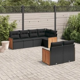7-piece garden dining set and black synthetic rattan cushions by , Garden sets - Ref: Foro24-3227819, Price: 495,18 €, Discou...