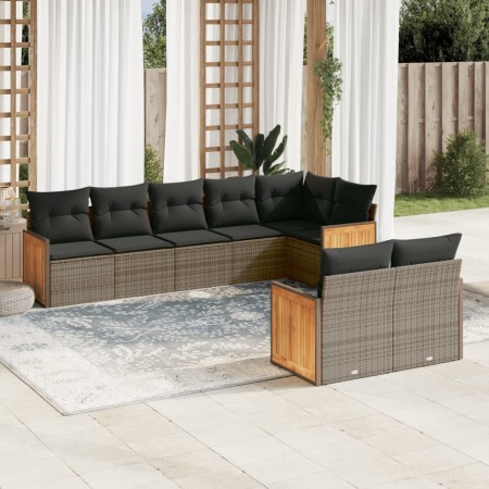 8-piece garden sofa set and gray synthetic rattan cushions by , Garden sets - Ref: Foro24-3227831, Price: 520,52 €, Discount: %