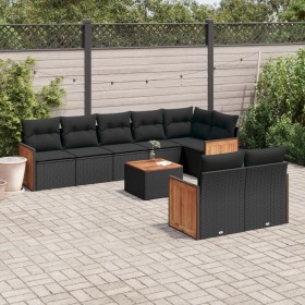 8-piece garden sofa set and black synthetic rattan cushions by , Garden sets - Ref: Foro24-3227833, Price: 571,85 €, Discount: %
