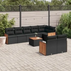 8-piece garden sofa set and black synthetic rattan cushions by , Garden sets - Ref: Foro24-3227833, Price: 595,01 €, Discount: %