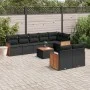 8-teiliges Gartensofa-Set und schwarze synthetische Rattankissen von , Gartensets - Ref: Foro24-3227833, Preis: 594,55 €, Rab...