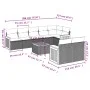 8-teiliges Gartensofa-Set und schwarze synthetische Rattankissen von , Gartensets - Ref: Foro24-3227833, Preis: 594,55 €, Rab...