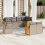Gartensofa-Set mit beigen Kissen 8 Stück PE-Rattan von , Gartensets - Ref: Foro24-3227844, Preis: 523,68 €, Rabatt: %
