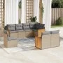 Juego de sofás de jardín con cojines beige 8 pzas ratán PE de , Conjuntos de jardín - Ref: Foro24-3227844, Precio: 563,47 €, ...