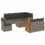 9-piece garden furniture set and gray synthetic rattan cushions by , Garden sets - Ref: Foro24-3227852, Price: 581,77 €, Disc...