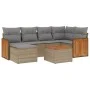 7-piece garden sofa set and beige synthetic rattan cushions by , Garden sets - Ref: Foro24-3227865, Price: 432,07 €, Discount: %