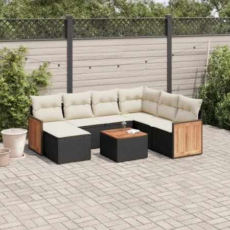 8-piece garden sofa set and black synthetic rattan cushions by , Garden sets - Ref: Foro24-3227890, Price: 454,28 €, Discount: %