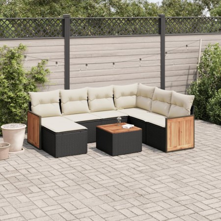 8-teiliges Gartensofa-Set und schwarze synthetische Rattankissen von , Gartensets - Ref: Foro24-3227890, Preis: 424,56 €, Rab...