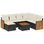 8-piece garden sofa set and black synthetic rattan cushions by , Garden sets - Ref: Foro24-3227890, Price: 454,28 €, Discount: %