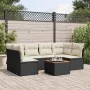 Set de comedor de jardín 7 pzas y cojines ratán sintético negro de , Conjuntos de jardín - Ref: Foro24-3255888, Precio: 385,2...