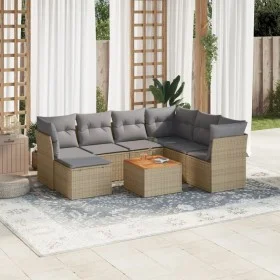 Gartensofa-Set mit beigem Kissenmix, 8-teilig aus PE-Rattan von , Gartensets - Ref: Foro24-3256094, Preis: 490,20 €, Rabatt: %