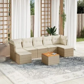 Gartensofa-Set mit beigen Kissen 8 Stück PE-Rattan von , Gartensets - Ref: Foro24-3256107, Preis: 474,37 €, Rabatt: %