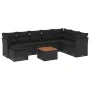 8-piece garden sofa set and black synthetic rattan cushions by , Garden sets - Ref: Foro24-3256111, Price: 543,06 €, Discount: %