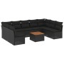 Set de sofás de jardín 10 pzas cojines ratán sintético negro de , Conjuntos de jardín - Ref: Foro24-3256118, Precio: 580,29 €...