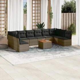 11-piece garden sofa set and gray synthetic rattan cushions by , Garden sets - Ref: Foro24-3256130, Price: 617,87 €, Discount: %