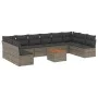 11-teilige Gartensofagarnitur und graue synthetische Rattankissen von , Gartensets - Ref: Foro24-3256130, Preis: 617,56 €, Ra...