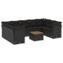Gartensofa-Set 10-teilig mit schwarzen synthetischen Rattankissen von , Gartensets - Ref: Foro24-3256132, Preis: 623,00 €, Ra...
