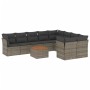 Set de sofás de jardín 10 pzas con cojines ratán sintético gris de , Conjuntos de jardín - Ref: Foro24-3256151, Precio: 593,6...