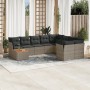 10-piece garden sofa set with gray synthetic rattan cushions by , Garden sets - Ref: Foro24-3256158, Price: 593,82 €, Discoun...