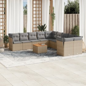 Garden sofa set with beige cushions mix 11 pieces PE rattan by , Garden sets - Ref: Foro24-3256185, Price: 662,27 €, Discount: %