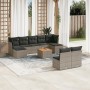 10-piece garden sofa set with gray synthetic rattan cushions by , Garden sets - Ref: Foro24-3256193, Price: 549,74 €, Discoun...