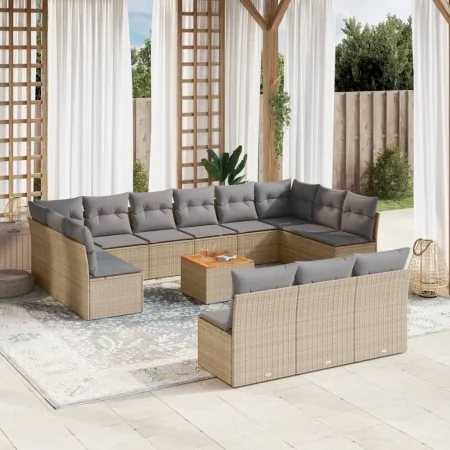 Garden sofa set 14 pieces and beige synthetic rattan cushions mix by , Garden sets - Ref: Foro24-3256234, Price: 825,52 €, Di...
