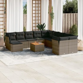 Set de sofás de jardín 12 pzas con cojines ratán sintético gris de , Conjuntos de jardín - Ref: Foro24-3256312, Precio: 717,3...