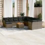 12-teiliges Gartensofa-Set mit grauen synthetischen Rattankissen von , Gartensets - Ref: Foro24-3256312, Preis: 717,38 €, Rab...