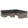 12-teiliges Gartensofa-Set mit grauen synthetischen Rattankissen von , Gartensets - Ref: Foro24-3256312, Preis: 717,38 €, Rab...