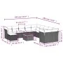 12-piece garden sofa set with gray synthetic rattan cushions by , Garden sets - Ref: Foro24-3256312, Price: 741,40 €, Discoun...