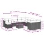 12-teiliges Gartensofa-Set mit grauen synthetischen Rattankissen von , Gartensets - Ref: Foro24-3256312, Preis: 717,38 €, Rab...