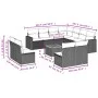 Garden sofa set 12 pieces with black synthetic rattan cushions by , Garden sets - Ref: Foro24-3256511, Price: 649,43 €, Disco...