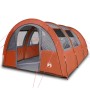 Tienda de camping con túnel 4 personas impermeable gris naranja