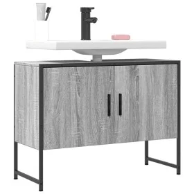 Sonoma gray engineered wood bathroom sink cabinet 80x33x60 cm by , Dressing tables - Ref: Foro24-842464, Price: 55,81 €, Disc...