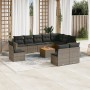 11-piece garden sofa set and gray synthetic rattan cushions by , Garden sets - Ref: Foro24-3224177, Price: 614,95 €, Discount: %