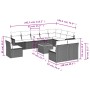 11-piece garden sofa set and gray synthetic rattan cushions by , Garden sets - Ref: Foro24-3224177, Price: 614,95 €, Discount: %