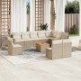 Set de sofás de jardín 11pzas con cojines ratán sintético beige de , Conjuntos de jardín - Ref: Foro24-3224175, Precio: 668,9...