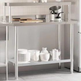 Kitchen work table with stainless steel shelf 110x55x120cm by , Restoration - Ref: Foro24-3208900, Price: 242,61 €, Discount: %