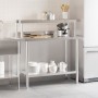 Mesa de trabajo para cocina con estante acero inox 110x55x120cm