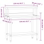 Mesa de trabajo para cocina con estante acero inox 110x55x120cm