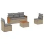Garden sofa set with cushions 6 pieces beige synthetic rattan by , Garden sets - Ref: Foro24-3259938, Price: 369,26 €, Discou...