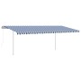 Automatic awning LED wind sensor blue and white 6x3 m by , Awnings - Ref: Foro24-3070011, Price: 987,25 €, Discount: %