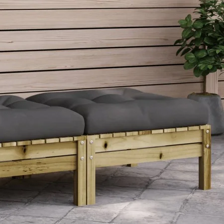 Garden stool with impregnated pine wood cushion by , Modular outdoor sofas - Ref: Foro24-838168, Price: 80,63 €, Discount: %