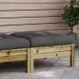 Gartenhocker mit Kissen aus imprägniertem Kiefernholz von , Modulare Sofas für den Außenbereich - Ref: Foro24-838168, Preis: ...