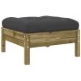 Garden stool with impregnated pine wood cushion by , Modular outdoor sofas - Ref: Foro24-838168, Price: 80,63 €, Discount: %