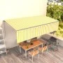 Toldo retráctil manual con persiana amarillo y blanco 6x3 m de , Toldos - Ref: Foro24-3069478, Precio: 501,06 €, Descuento: %