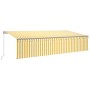 Manual retractable awning with yellow and white blinds 6x3 m by , Awnings - Ref: Foro24-3069478, Price: 438,31 €, Discount: %