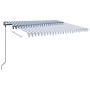 Blue and white manual retractable foot awning 450x300 cm by , Awnings - Ref: Foro24-3069756, Price: 474,90 €, Discount: %