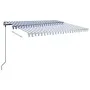 Blue and white manual retractable foot awning 450x300 cm by , Awnings - Ref: Foro24-3069756, Price: 458,64 €, Discount: %