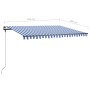 Blau-weiße manuell ausziehbare Fußmarkise 450 x 300 cm von , Markisen - Ref: Foro24-3069756, Preis: 474,90 €, Rabatt: %